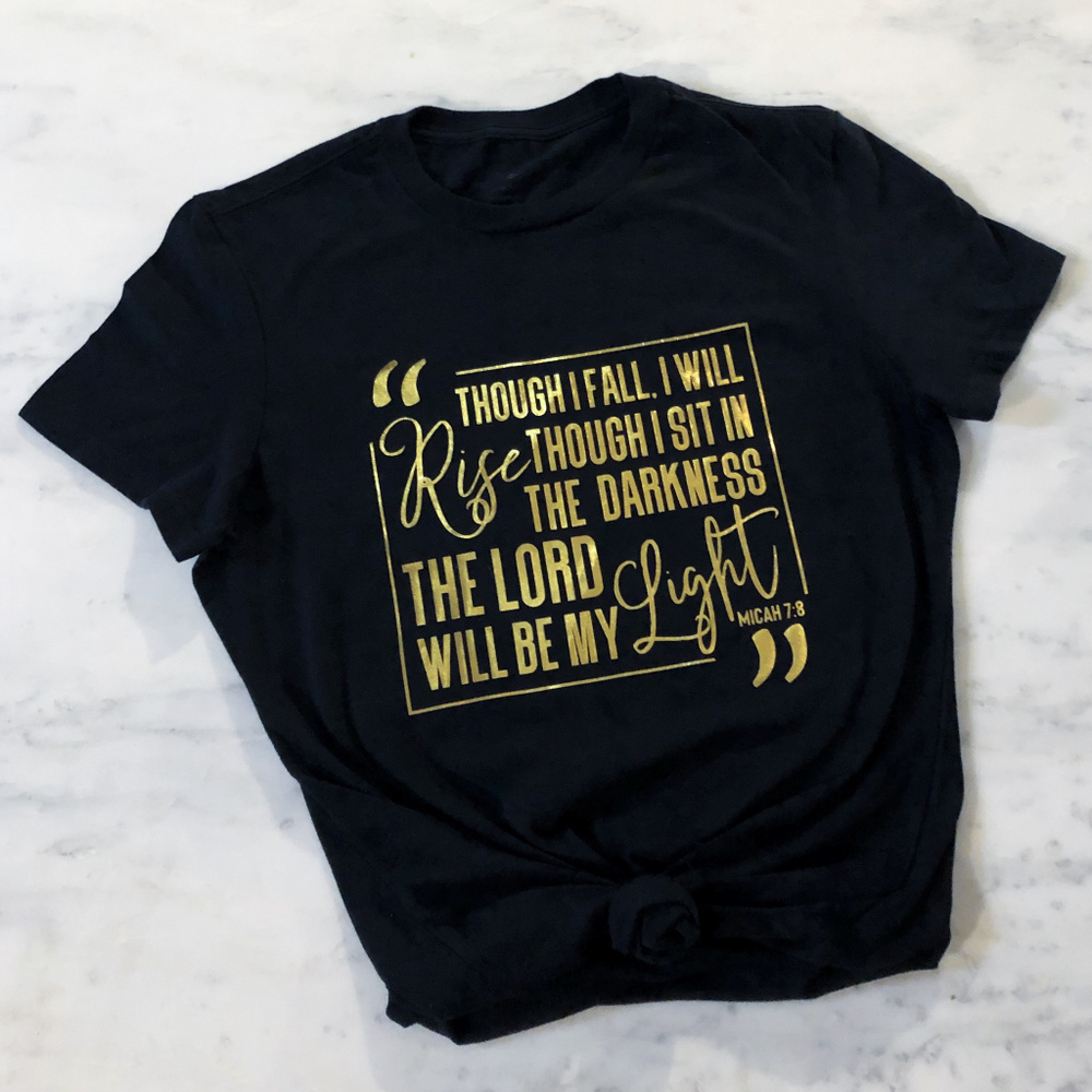 The Lord Will Be My Light Christian T Shirt - Picture 7 of 10